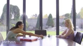 Romantic lesbian couple facesitting