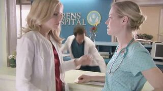 Lesbian Plot: Malin Akerman kiss with Zandy Hartig in 'Childrens Hospital' #2