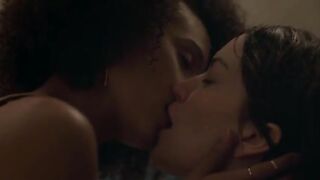 Lesbian Plot: Nathalie Emmanuel and Britt Lower lesbian in Holly Slept Over (2020) #3