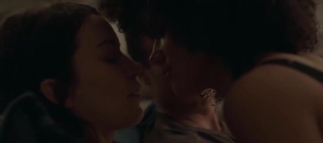 Nathalie Emmanuel and Britt Lower lesbian in Holly Slept Over (2020)