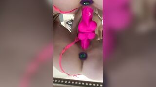 Lesbians: My bestie and I get so turned on by riding dildos together ???? #3