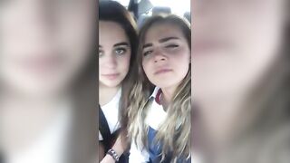 Lesbians: Classic: Girls kissing in car #1