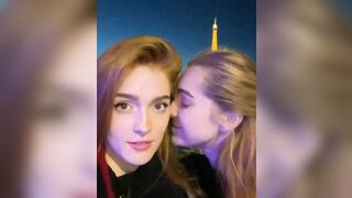 Lesbians: That's one hot french kiss #1